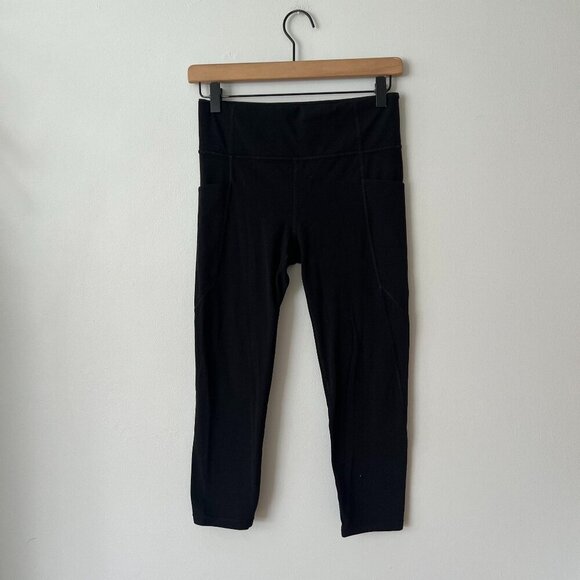 Athleta Girl High Rise Stash Your Treasures Capri Leggings Black Size XXL/16 - Picture 1 of 9